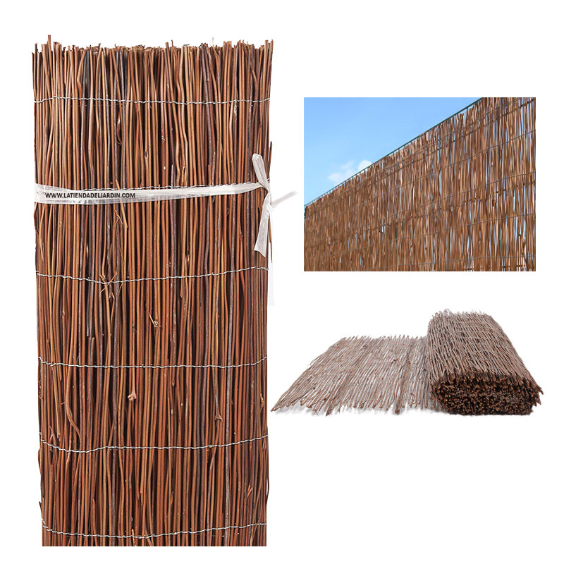 Canisse en Osier Brise-Vue Balcon 1 x 5 m, Osier Naturel fougère ,dissimulation 75% pour délimitation de votre jardin, marron