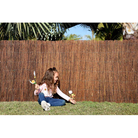 Malla de Mimbre Natural Ocultación 1,5x3 metros | Cerramiento de Jardin de Mimbre 95% Ocultación | Valla Mimbre Multivarilla