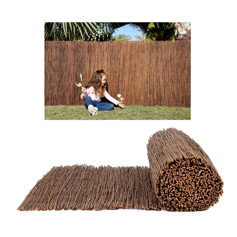 Tela de vime de 2x3 metros | Cerca de vime para jardim com tela de 95% | Cerca de vime com várias hastes