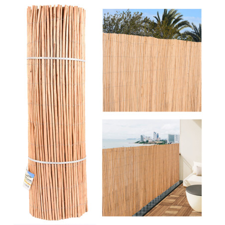 2 x 5 m Weidenzaun | Natürlicher Gartenzaun | Weidenzaun mit 85 % Sichtschutz | Dekorativer Zaun