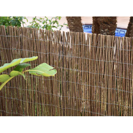 Cerca de vime bicolor de 1,50 x 3 metros | Cerca natural para jardim | Cerca de vime com 85% de privacidade | Cerca decorativa