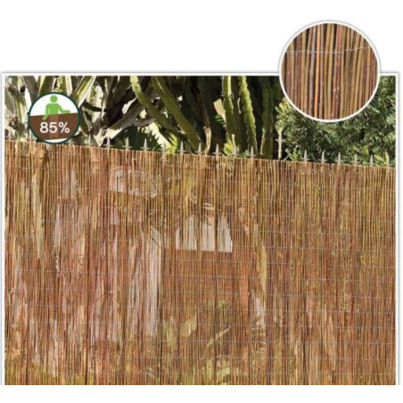 Clôture en osier 1 x 5 m | Clôture de jardin naturelle | Clôture en osier offrant 85 % d'intimité | Clôture décorative en osier 