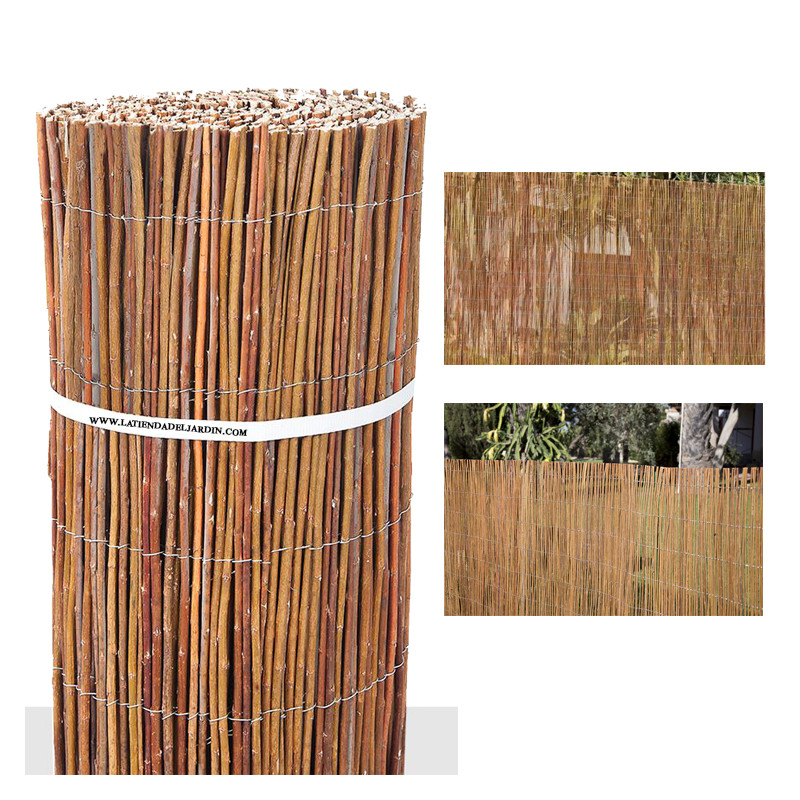 Vimini naturale spagnolo 2 x 5 m, cucito con filo zincato di 1 mm di spessore, ogni 10 cm di distanza tra i fili