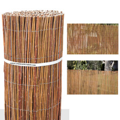 Canisse en Osier Brise-Vue Balcon 1,2 x 5 m, dissimulation 85%, cousu avec du fil galvanisé de 1 mm d'épaisseur