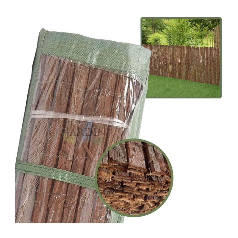 Doppelseitige Kiefernrinde 2 x 3 Meter | Natürlicher Rindenzaun zum Einzäunen | 95 % Rindenschutz