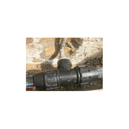Lot de 4 tés en polyéthylène 90 mm x 3'' femelle pour tuyau en polyéthylène de 90 mm