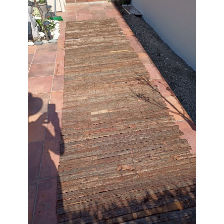 Recinzione in corteccia di pino naturale, lato singolo, 1,5 x 3 m | Recinzione decorativa e schermatura della privacy al 95%
