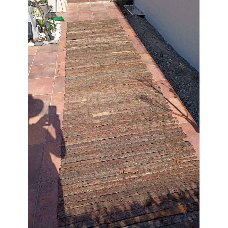 Suinga Naturrinden-Sichtschutz – 1x3 M, Geflochtene Kiefernrinde, Garten