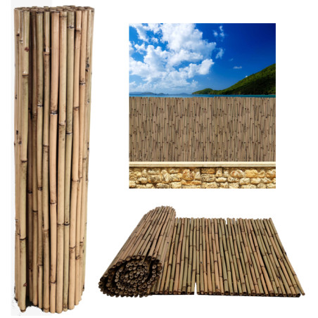 Lackierter Bambus 1 x 3 Meter, 100% kaschiert mit innerer Drahtheftung