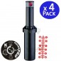 4 Stück KRain SuperPro 3/4'' Bewässerungssprinkler | Reichweite 7,90 bis 14,9 m | Einstellbarer Turbinenregner | Durchflussko