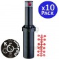 10 Stück KRain SuperPro 3/4'' Bewässerungssprinkler | Reichweite 7,90 bis 14,9 m | Einstellbarer Turbinenregner | Durchflussk