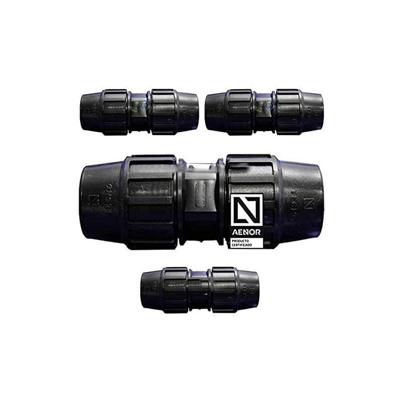 Pack 4 Manguito Polietileno 63mm | Enlace Polietileno 63mm Aenor | Unión para Tuberia de Polietileno 63 mm | Enlace 63mm Pack 4 Manguito Polietileno 63mm | Enlace Polietileno 63mm Aenor | Unión para Tuberia de Polietileno 63 mm | Enlace 63mm