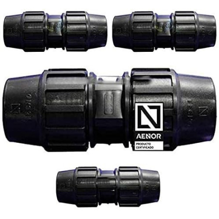 Set di 4 Raccordo Polietilene 63mm | Connettore per tubo Sistema di irrigazione Raccordo 63 mm | Unione per Tubi Irrigazione
