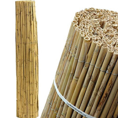 Canisse naturelle entière pour jardin 1x10 m, utile pour l'occultation, la délimitation ou l'ombrage