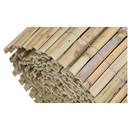 1,5 x 5 Meter Spaltrohrzaun | Natürlicher Spaltrohrzaun | Spaltrohrzaun | Halbrohrzaun