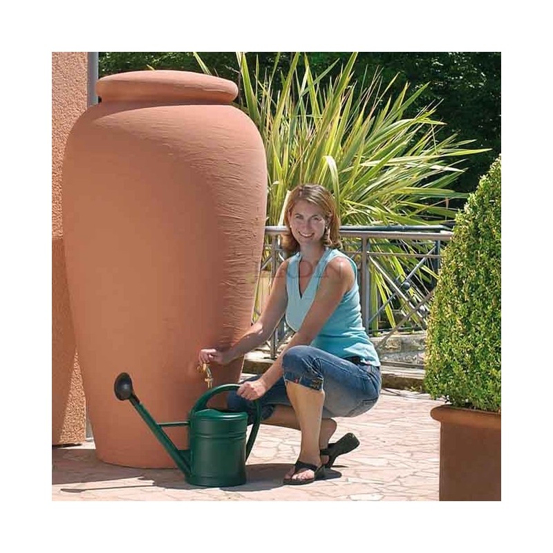 Amphore Antik terracotta Graf, Réservoir d'eau 500 litres avec robinet, Amphore traditionnelle 79 x 150 cm