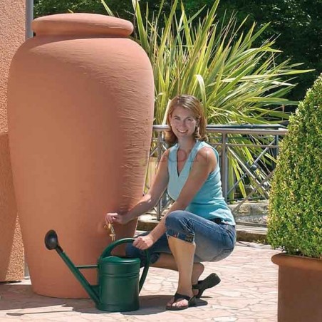 Amphora 500 liter water tank, Tap included, 79 cm diameter, 150 cm high, Ideal for garden and outdoor