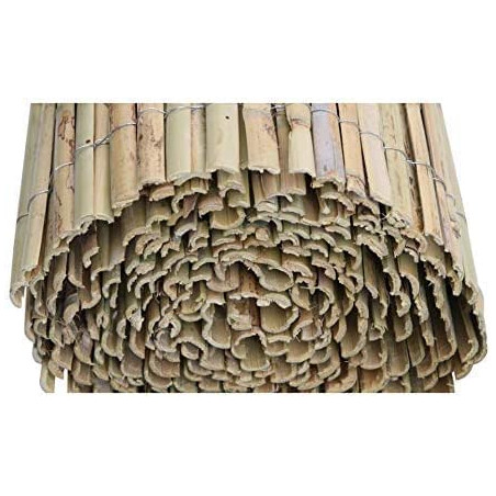 2 x 15 Meter Spaltrohrzaun | Natürlicher Spaltrohrzaun | Spaltrohrzaun | Halbrohrzaun