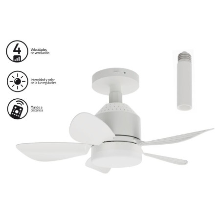 Ventilador de Teto Orbegozo com 4 Velocidades | Intensidade de Luz e Cor Ajustáveis | Inclui Controle Remoto