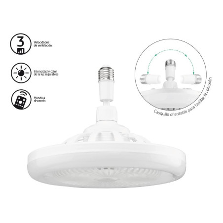 Ventilador de Teto Orbegozo com 3 Velocidades | Intensidade de Luz e Cor Ajustáveis | Inclui Controle Remoto