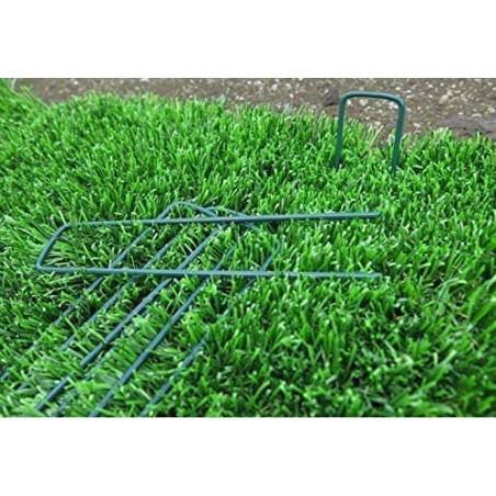 Set di 50 Graffe da giardino, prato sintetico, picchetti di fissaggio per reti, chiodo metallico zincato