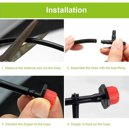 Pack of 100 Adjustable Drippers for Irrigation from 0 to 70 Liters | Adjustable Red Drippers | Drip Irrigation Drippers