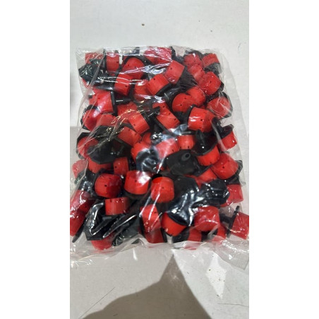 Pack 100 Gotero Regulable para Riego de 0 a 70 Litros | Gotero Rojo Ajustable | Goteros para Riego por goteo