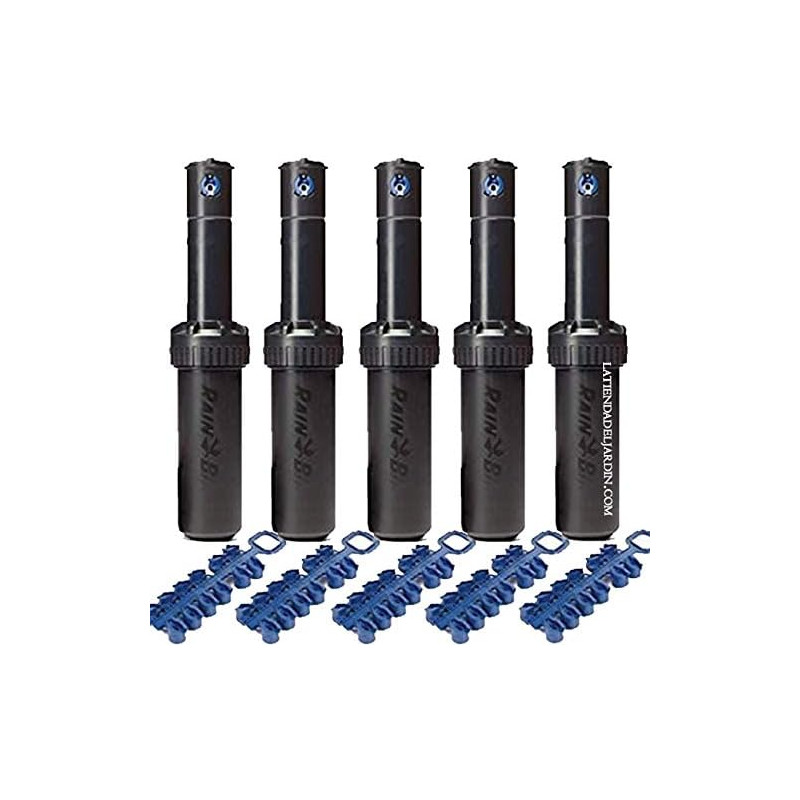 Set di 5 Irrigatore Rain Bird 5004-PC PLUS. Turbina con Gittata da 7,6 a 15,2 metri. Filettatura Femmina 3/4''.
