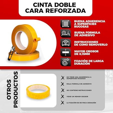 Nastro biadesivo per erba sintetica, 5 cm x 30 metri | Nastro di giunzione per erba sintetica per interni ed esterni