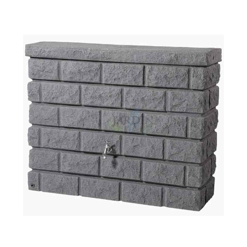 Serbatoio d'acqua da 400 litri | Serbatoio decorativo effetto granito | Contenitore per la raccolta dell'acqua piovana 120x40x10