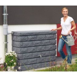 Deposito Imitazione Pietra Granito 400 litri. Include Rubinetto. Dimensioni: Larghezza 120 cm, Profondità 40 cm, Altezza 100 cm