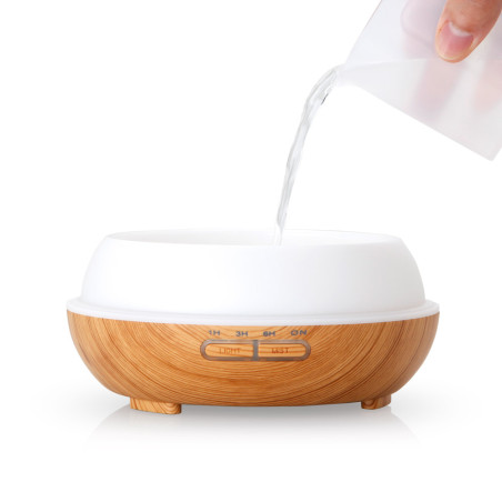 Umidificador de aromaterapia Orbegozo 300ml | Difusor de óleos essenciais com luz LED | 16,5 x 14 x 16,5 cm | Temporizador