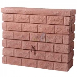 Deposito Imitazione Pietra Rossa da 400 litri. Include Rubinetto. Dimensioni: Larghezza 120 cm, Profondità 40 cm, Altezza 100 cm