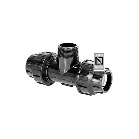 Raccordo filettato maschio PE | Accessorio per tubazione in polietilene | Misure da 20mm a 90mm | Certificato AENOR