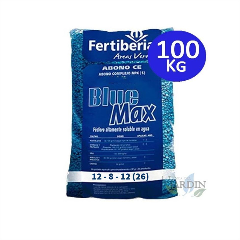 Abono Fertilizante Complejo Blue Max 12-8-12 de 100 Kg | Rápida Acción | Alta Solubilidad de Fósforo, Nitrógeno y Potasio