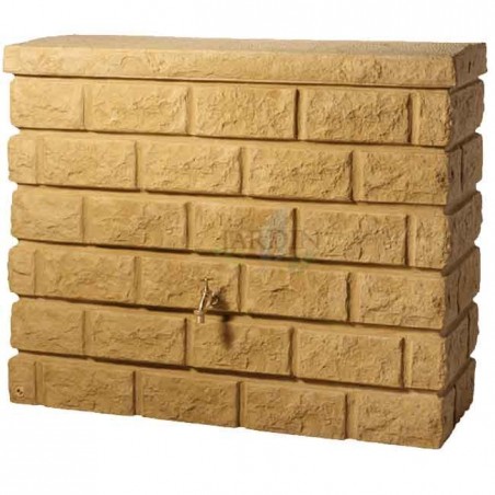 Deposito Imitazione Muro Pietra di Sabbia da 400 litri + Rubinetto. Larghezza 120 cm, Profondità 40 cm, Altezza 100 cm