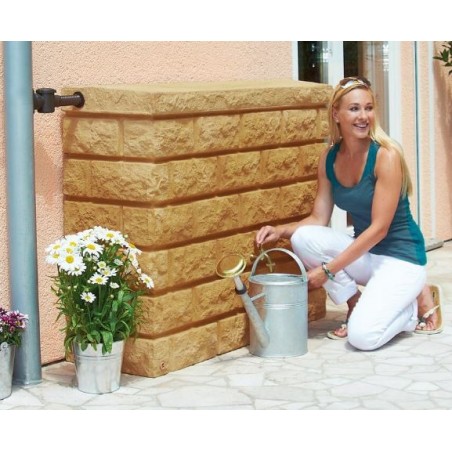 Deposito Imitazione Muro Pietra di Sabbia da 400 litri + Rubinetto. Larghezza 120 cm, Profondità 40 cm, Altezza 100 cm
