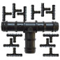 Lot de 50 Tés d'Irrigation Goutte à 20 mm | Raccord en T pour Tuyau et Tuyau d'Irrigation | Union Sûre et Résistante | Noir