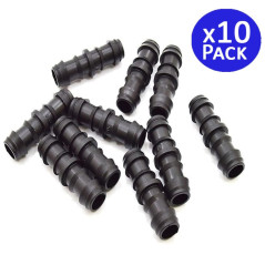 Pacote com 10 conectores de irrigação por gotejamento de 20 mm | Conector reto para tubo e mangueira de irrigação | Conexão segu
