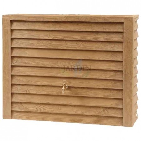 350 Liter Polyethylene Water Tank | Brown Wall-Mounted Rainwater Tank with Tap Included | Water Container 124x40x100 cm