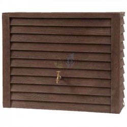 Serbatoio in Polietilene da 350 l. Parete Woody Scuro. Include Rubinetto. Larghezza 124cm, Profondità 40cm, Altezza 100cm 