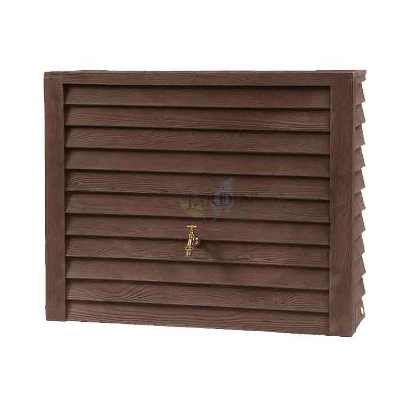 Serbatoio in Polietilene da 350 l. Parete Woody Scuro. Include Rubinetto. Larghezza 124cm, Profondità 40cm, Altezza 100cm 