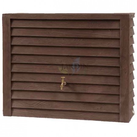 Serbatoio in Polietilene da 350 l. Parete Woody Scuro. Include Rubinetto. Larghezza 124cm, Profondità 40cm, Altezza 100cm 