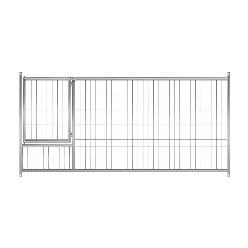 Façade grillagée avec porte pour petits chiens 150x100 cm