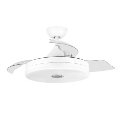Orgebozo Deckenventilator mit LED-Licht | Fernbedienung | Lautlos | 3 einziehbare Flügel à 105 cm | Winter-Sommer-Modus