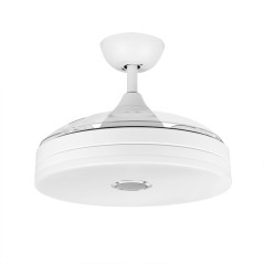 Orgebozo Deckenventilator mit LED-Licht | Fernbedienung | Lautlos | 3 einziehbare Flügel à 105 cm | Winter-Sommer-Modus