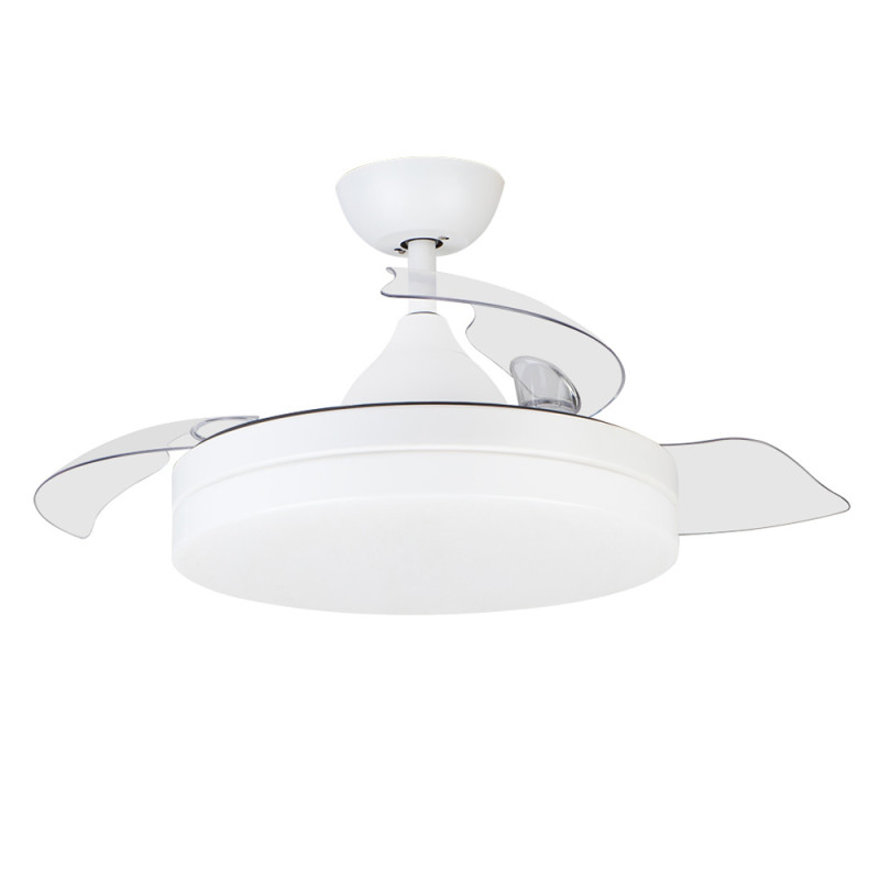 Ventilatore a soffitto con luce LED Orgebozo | Telecomando | Silenzioso | 3 pale retrattili da 92 cm | Modalità Inverno-Estate