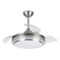 Ventilateur de plafond Orgebozo avec éclairage LED | Télécommande | Silencieux | 3 pales rétractables de 105 cm | Mode hiver-été