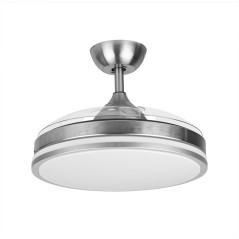 Ventilateur de plafond avec lumière LED Orgebozo | Télécommande | Silencieux | 3 pales rétractables de 105 cm | Mode Hiver-Été