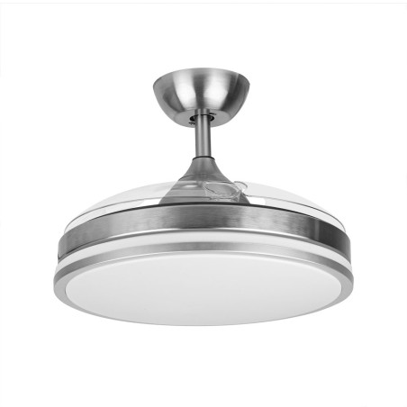 Ventilador de teto LED Orgebozo | Controle remoto | Silencioso | 3 pás retráteis de 105 cm | Modo inverno-verão